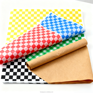 Factory Supplier Custom Printed Waterproof PE Coated Greaseproof <b>Paper</b> Sheets for <b>Burgers</b> Food <b>Wrap</b> Packaging Wholesale Logo - Product Image 1