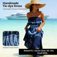 Robe maxi sans bretelles tie-dye pour femme, certifiée WRAP et ISO, HuaYi |   Robe de plage respirante et écologique, style Flowry, pour les vacances