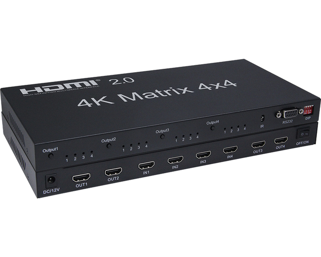 4k*2k 2.0 v 4x4 Hdmi Matrix Support 4k Bi-directional Ir Control Hdmi Video Wall Controller