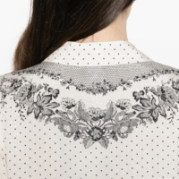 Chemise à manches bouffantes et col à revers boutonnée pour femme, imprimée florale à pois, idéale pour le quotidien, les sorties et les rendez-vous – Fabrication sur mesure pour fabricants de vêtements
