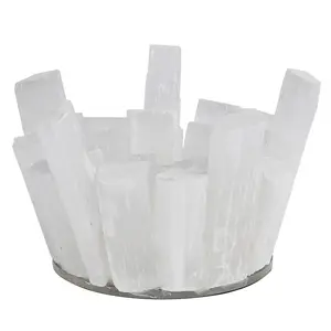 ขายส่งธรรมชาติ Selenite บ้านห้องนั่งเล่นหัตถกรรมของขวัญคริสตัลเชิงเทียนเชิงเทียน