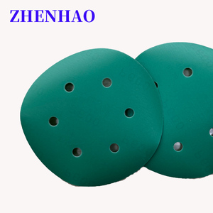 振豪优质绿色钩环砂光盘，带孔40 # ~ 600 # 砂砾铝，用于木材/金属抛光和精加工 - Product Image 4