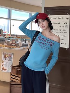 American Retro Sweet <strong>Tomboy</strong> Sexy Long-sleeved T-shirt <strong>for</strong> Women 2026 New Style Letter Print Fitted Top Designer Y2K <strong>Clothing</strong> - Product Image 1