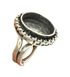 Verstellbarer Designer Schmuck benutzer definierte oxidierte Sterling silber leeren Ring