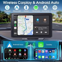 Pemutar Multimedia Portabel 7 Inci Nirkabel Apple CarPlay Android Auto untuk Dashboard, Layar Sentuh HD, WiFi