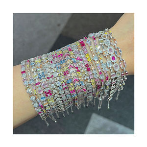 Ins Offre Spéciale Dope Couleur Arc-En-Ciel Cubique Zircone 925 Bracelet En Argent Sterling Pour Femmes Cubique Zircone <span class=keywords><strong>Tennis</strong></span> Bracelets - Product Image 1