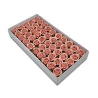 Fleurs de savon artificielles en forme de rose Juliet en gros, décoration de Noël et de mariage, boîte cadeau écologique, 50 pièces/boîte