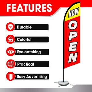 Kit de drapeau à plumes personnalisé de haute qualité, écologique et durable, avec mât en fibre de verre et base de sac d'eau pour événements publicitaires en extérieur - Product Image 2