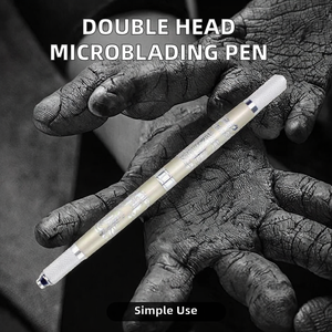 Stylo de microblading à double tête en aluminium, stylo de tatouage manuel avec lame ronde 7F - Product Image 2