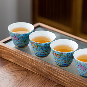 Jingdezhen nướng hoa Kung Fu tách trà vàng Cung Điện phong cách trà duy nhất thưởng thức tách trà men Bộ tách trà gốm - Product Image 3
