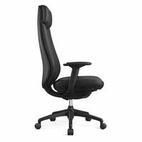 Chaise de bureau ergonomique moderne à dossier haut noire avec accoudoirs réglables 4D et châssis inclinable à détection de poids