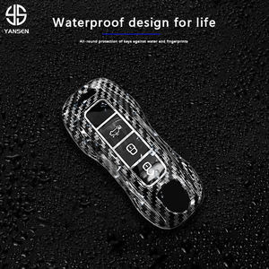 Pour Porsche Boxster Cayman <span class=keywords><strong>Panamera</strong></span> Cayenne 911 housse de clé de voiture 918 997 991 étui à clés en fibre de carbone accessoires de voiture housse de protection - Product Image 3