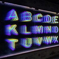 Table d'illusion de néon, néon, en forme de Tunnel infini, miroir Extra-Large, nouveau Design personnalisé, panneau mural Rgb Led