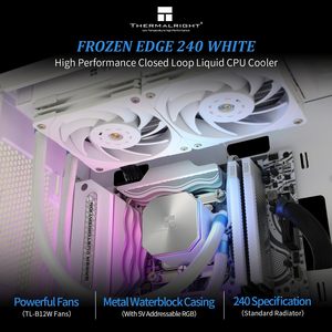 Refroidisseur d'eau pour processeur Thermalright Frozen Edge 240 blanc, 3 ventilateurs PWM de 12 cm, pompe efficace à commande PWM 3300 tr/min - Product Image 3