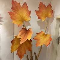 Feuilles d'érable artificielles géantes en papier, très vendues, pour décorations sécurisées de vitrines et de fêtes, au prix d'usine
