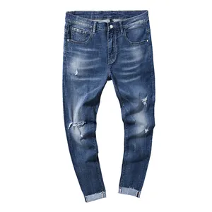 Guangzhou factory wholesale men's 32 branded fashion funky denim jeans man's relaxed fit pants jeans