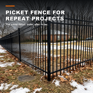 Modern Flat Top Metal Tubular Picket <b>Fence</b> Aluminum Boundary Railings for Public Parks and Municipal Landscape Projects - Product Image 4