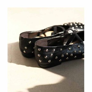 Chaussures de ballet de luxe de haute qualité, à enfiler, avec pierres, personnalisées par un designer, en cuir véritable, à rivets, plates, toutes saisons - Product Image 2