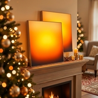 LUZ Rising Art Photo Square Acrylic Painting with Tuya APP Backlit Sunset Light Box for Living Room Mantel Home Deco Birthday