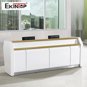 Mostrador de Recepción Moderno y Minimalista de Color Blanco, Largo, para Peluquería, de Lujo, para Boutique, Precio de Fábrica - Product Image 1