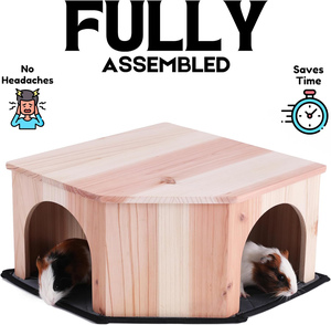 Escondite de Madera para Cobayas, Chinchillas, Ratas y Erizos con Alfombrilla Absorbente, Completamente Ensamblado - Product Image 3