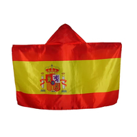 Événements de football 2026 : Cape drapeau de football en polyester pour supporters, drapeau national personnalisé pour le corps, pour tous les pays du monde