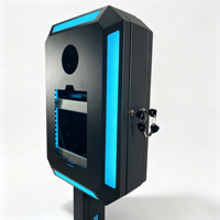 Enceinte métallique pour photomaton avec éclairage LED RGB et armoire verrouillable pour appareil photo reflex numérique, mariages et événements