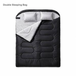 Saco de Dormir Doble con Forro de Pongee 190T, Relleno de Algodón Hueco, Plegable, para Parejas, Camping, Viajes, 3.3kg, Personalizado - Product Image 2