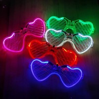 Lunettes LED Lumineuses pour Adultes et Enfants, Accessoires de Noël, Halloween, Cosplay, Fête Néon, Cœur, Jouet