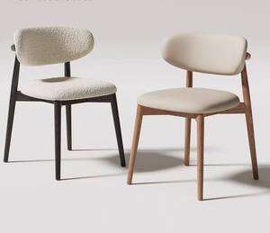 Chaise en bois de style nordique, simple et luxueuse, avec dossier confortable pour une assise prolongée, chaise en bois massif - Product Image 1