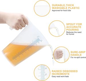 Jarra <span class=keywords><strong>medidora</strong></span> de plástico, plástico, Multiusos-Ideal para aceite, productos químicos, piscina y césped-Onza (OZ) y mililitro - Product Image 2