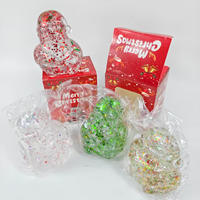 Jouet Squishy en PU à Montée Lente, Père Noël Coloré en Maltose, Pailleté, Anti-Stress, Jouet Fidget pour la Vente en Gros