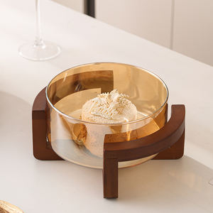 Fabbrica diretta <span class=keywords><strong>grande</strong></span> Dessert Chips <span class=keywords><strong>di</strong></span> frutta <span class=keywords><strong>ciotola</strong></span> <span class=keywords><strong>di</strong></span> miscelazione <span class=keywords><strong>di</strong></span> Pasta Eco Friendly insalatiera in <span class=keywords><strong>vetro</strong></span> con coperchio in legno - Product Image 6