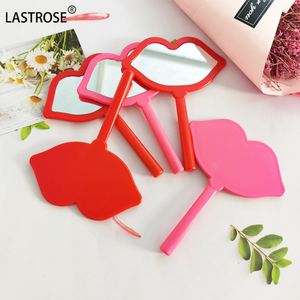 Private logo Lip Shape Handheld Makeup Mirror Private Label Single Side Hand Held Cosmetic Mirrors - Product Image 5