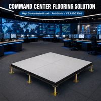 Système de plancher surélevé ESD, panneau en sulfate de calcium, finition PVC, 600x600x32mm, salle de télécommunications, centre de données, OEM SENMAI