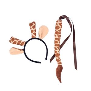 Plush Halloween Fancy Dress Animal Ear Headband & Tail Set for Lion Zebra Leopard Cosplay Decoration - Product Image 4