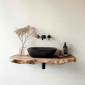 Vente en gros étagère murale en bois pour dalles d'angle étagères d'angle flottantes bord vivant étagère murale invisible en bois massif - Product Image 3