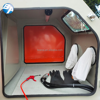 Armoire de sablage manuelle portable avec pompe et moteur de brunissage Utilisez une petite machine de sablage fermée