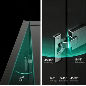 Charnières dissimulées à recouvrement total 35 mm gris titane à fermeture amortie pour meubles de cuisine et placards - Product Image 1