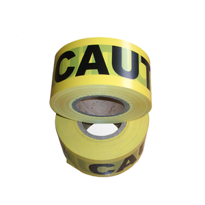 Rouleau de ruban d'avertissement de <span class=keywords><strong>police</strong></span> d'avertissement de marquage d'itinéraire de barricade jaune fluorescent de 75mm 600ft - Product Image 4