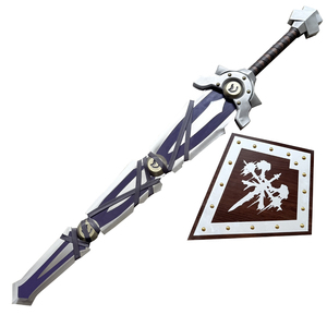World <span class=keywords><strong>of</strong></span> <span class=keywords><strong>Warcraft</strong></span> <span class=keywords><strong>WOW</strong></span> Naxxramas Armageddon juguetes espada Cosplay 119cm 4,5 kg con placa de pared de madera - Product Image 1