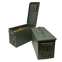 Boîte à munitions en métal noir de taille personnalisée en gros, 30 50 cal, en acier, verrouillable, PA60 PA108, OEM pris en charge