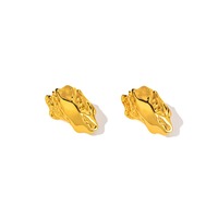 Boucles d'oreilles en acier inoxydable plaqué or, étanches, anti-décoloration, motif végétal, pour femmes, mode, luxe léger, bijoux en gros