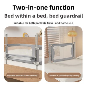 Recinzione Protettiva Antiurto per Neonati per <span class=keywords><strong>Letto</strong></span> Piccolo, Culla per Bambini, Pieghevole con Un Clic, Altezza Regolabile - Product Image 5