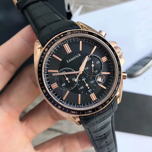 <span class=keywords><strong>Montre</strong></span> pour <span class=keywords><strong>homme</strong></span> en <span class=keywords><strong>cuir</strong></span> véritable avec bracelet en acier inoxydable, cadran simple à aiguilles, quartz, étanche 100 m, chronographe, style business décontracté - Product Image 1