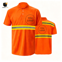 T-shirt d'été respirant à revers réfléchissant en tissu œil-de-perdrix, gilet réfléchissant, polo à manches courtes, uniforme de travail