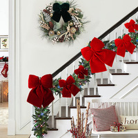 Vente en gros de nœuds en velours de haute qualité, personnalisés, de grande taille, rouge bordeaux, pour décorations de mariage, d'arbre de Noël, à suspendre, décoration de la maison