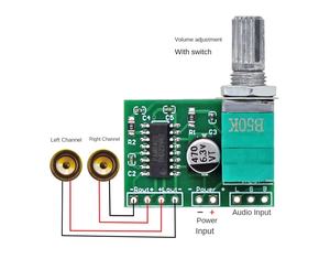 SMJ บอร์ดเครื่องขยายเสียงขนาดเล็กช่องคู่ทำด้วยตนเองโมดูลขยายเสียงแบบดิจิทัล DC5V มินิโมดูลปรับโทนเสียงแบบสวิตช์ - Product Image 5