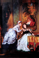Peinture à l'huile rétro Art déco faite à la main sur toile avec cadre en bois doré, décoration murale pour la maison, l'hôtel, le mariage