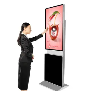 Rotating Vertical Display 55 Inch Indoor Floor Standing Flexible Touch Screen Rotatable LCD Advertising Kiosk